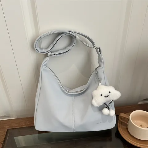 Bolso Tote de Cuero PU Minimalista para Mujer Gran Capacidad Bolso de Hombro para Viaje Correa Ajustable Colgante de Nube