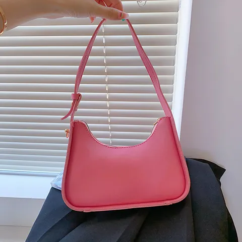 Minimalist Women PU Leather Hobo Bag Solid Color Fashion Underarm Shoulder Bag With Adjustable Strap Zipper Small Square Bag