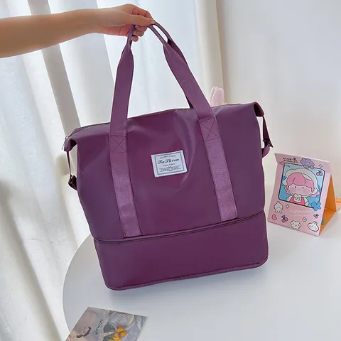 Large Capacity Travel Bag Waterproof Oxford Cloth Gym Sports Bag With Shoe Compartment Weekender Duffle Bag For Women Men