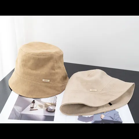 Fashion Women Checkered Cotton Bucket Hat Breathable Sun Protection Outdoor Casual Travel Sun Hat Adjustable Fisherman Hat