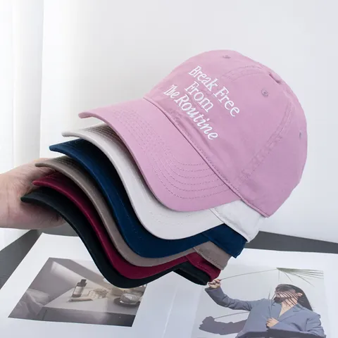 Gorra de Béisbol de Algodón Casual para Hombre y Mujer con Letras Bordadas Ajustable Protección Solar Suave Sporty Chic