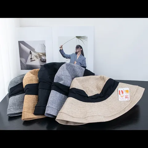 Dames Hepburn Stijl Zonnenhoed Brede Rand UV-Bescherming 99% Opvouwbaar Katoen Linnen Vissershoed Elegante Zomer Strandhoed