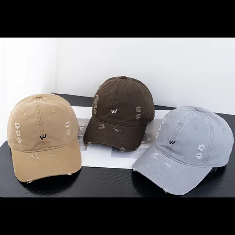 Casquette de Baseball Vintage en Coton Délavé Pour Hommes Femmes Broderie W Rétro Soft Top Réglable Décontracté Pare-soleil Chapeau