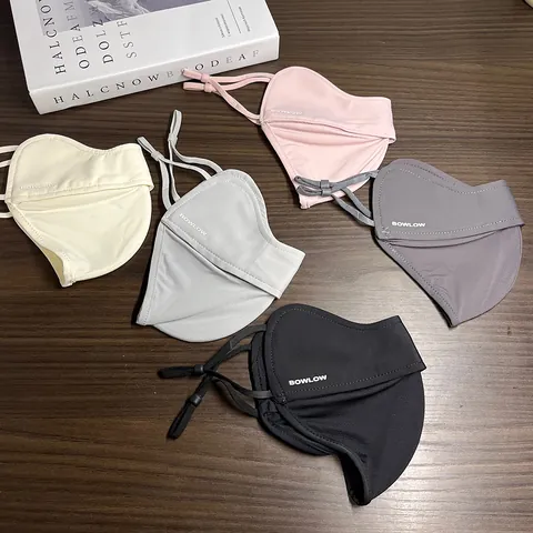 Women Ice Silk Sun Protection Mask UPF50 Plus Breathable UV Protection Face Cover With Adjustable Ear Loops For Outdoor