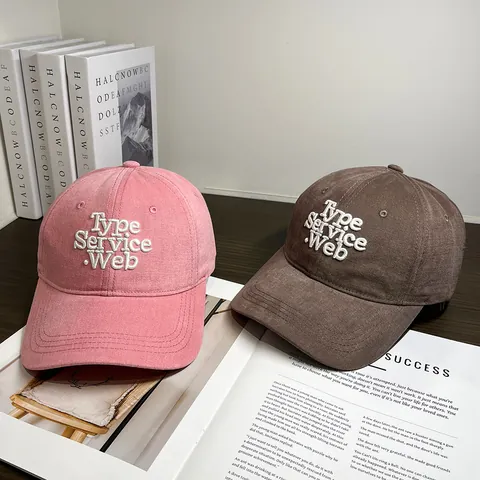 Gorra de Béisbol de Algodón Bordado de Letras Ala Curva Ajustable Sombrero de Sol Retro Casual Streetwear Moda Cap