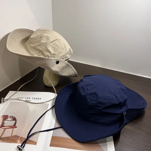 Cappello a Secchiello per Esterni ad Asciugatura Rapida Protezione UV Tesa Larga Con Sottogola Regolabile per Escursionismo Pesca