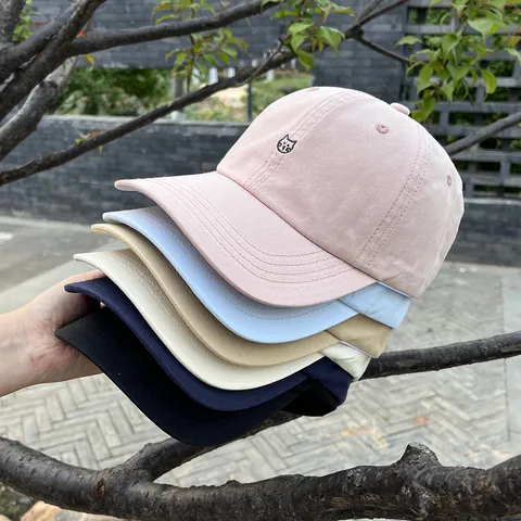 Cute Cat Face Embroidered Baseball Cap Cotton Adjustable Sun Hat For Women Men Outdoor Casual Hip Hop Snapback Fashion Cap