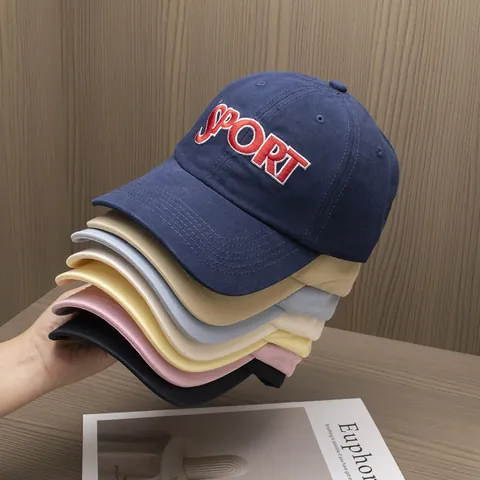Gorra de Béisbol de Algodón Retro Con Bordado de Letras Sport Para Hombre Mujer Ajustable Protección Solar Casual