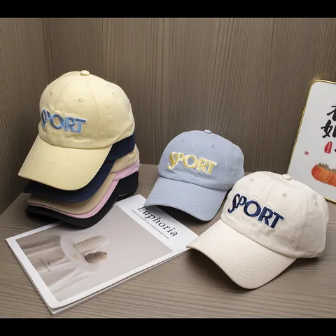 Gorra de Béisbol de Algodón Retro Con Bordado de Letras Sport Para Hombre Mujer Ajustable Protección Solar Casual