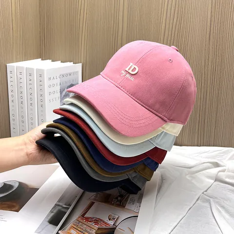 Berretto da Baseball Unisex in Cotone con Lettere Ricamate Casual Tesa Curva Cappello Parasole Regolabile Moda Outdoor