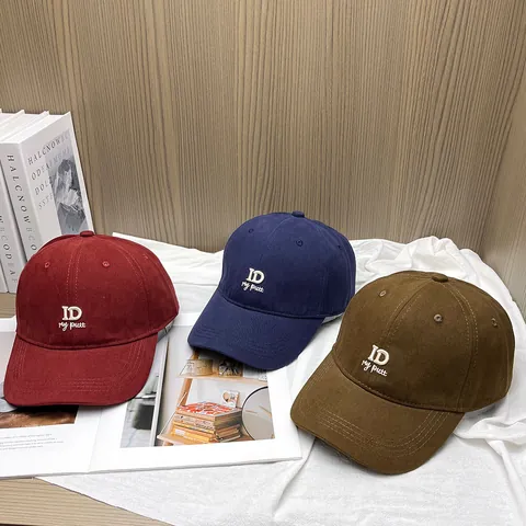 Berretto da Baseball Unisex in Cotone con Lettere Ricamate Casual Tesa Curva Cappello Parasole Regolabile Moda Outdoor