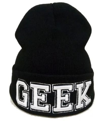 Gorro de Punto Bordado con Letra GEEK Para Hombres Mujeres Invierno Cálido Gorro de Acrílico Moda Streetwear