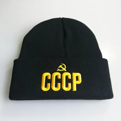 CCCP Sowjetunion Stickerei Strickmütze Beanie Retro Russischer Stil Warm Winter Skull Cap Für Herren Damen