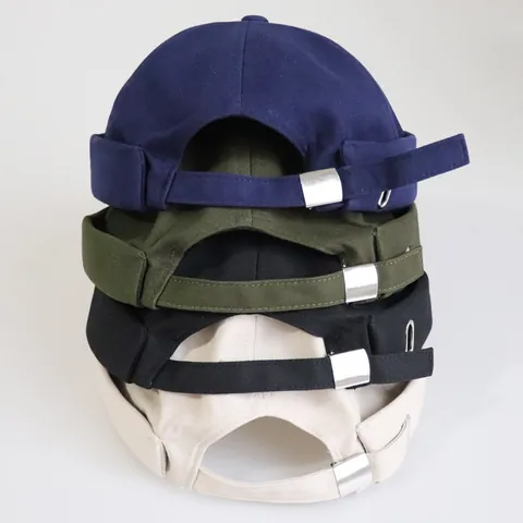 Unisex Vintage Baumwoll Docker Mütze Ohne Krempe Miki Hut Rollrand Verstellbare Retro Seemannskappe Damen Herren Beanie