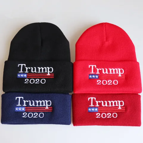 Trump 2020 Keep America Great Bestickte Beanie Winter Warme Strickmütze Für Damen Herren Acryl Umschlagmütze