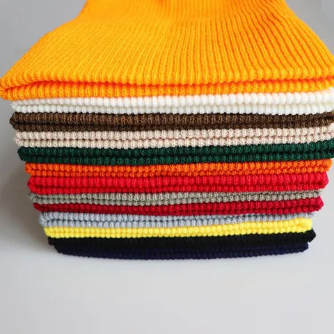 Einfarbige Acryl Rippenstrick Beanie Mütze Für Erwachsene Jugendliche Winter Warme Slouchy Skull Cap Outdoor Skifahren Strickmütze