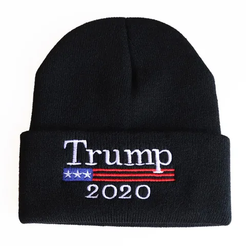 Trump 2020 Keep America Great Bestickte Beanie Winter Warme Strickmütze Für Damen Herren Acryl Umschlagmütze