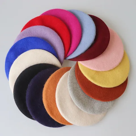 Kids Warm Wool Beret Hat For Boys And Girls Solid Color Artist Hat Autumn Winter Fashion Children Decorative Accessory