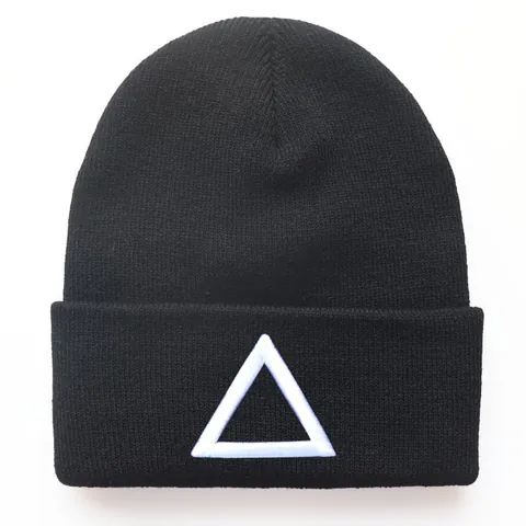 Geometrische Stickerei Strickmütze Unisex Winter Warm Acryl Umschlag Skull Cap Für Herren Damen Einfarbig Elastische Outdoor Kopfbedeckung