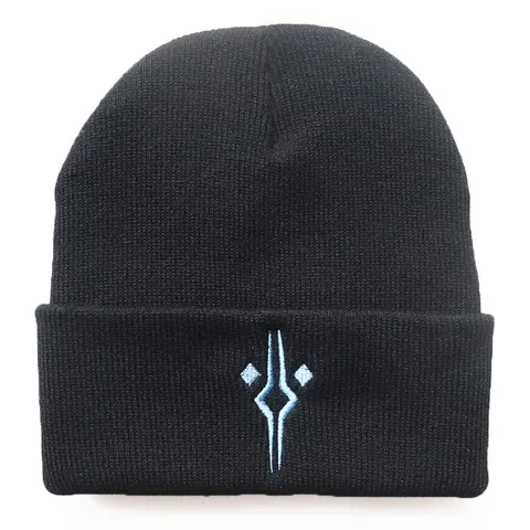 Berretto Invernale in Maglia Calda Con Ricamo Geometrico Bordo in Acrilico Cappello Skull Cap Accessorio Sportivo per Uomo Donna