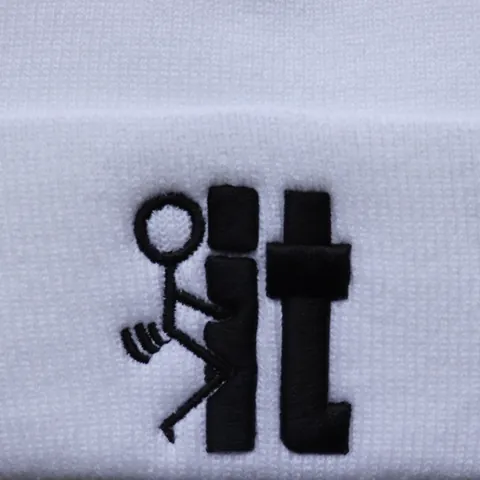 Lustiger Strichmännchen IT Stickerei Umschlagmütze Strickmütze Für Herren Damen Warme Winter Acryl Skull Cap Hip Hop Streetwear