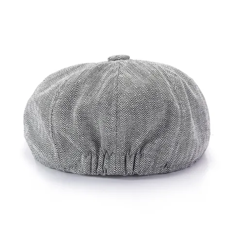 Britse Retro Visgraat Newsboy Pet Voor Heren Vrouwen Klassieke Octagonale Platte Hoed Herfst Winter Casual Baret Schilderspet