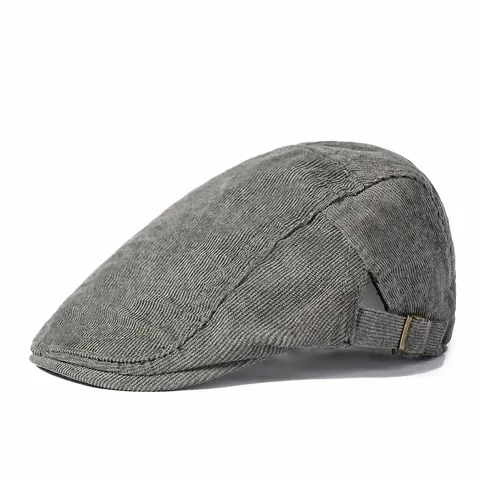Vintage Corduroy Flat Cap For Men Women Adjustable Ivy Cabbie Hat Autumn Winter Warm Duckbill Newsboy Cap Cotton Blend Headwear