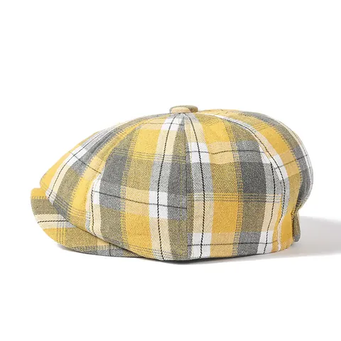 Vintage Newsboy-Mütze im britischen Stil für Damen Herbst Winter Warme Polyester Achteckige Malermütze Retro Baker Boy Cap