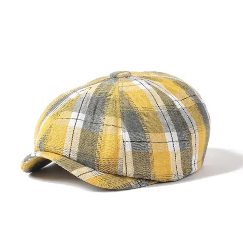 Vintage Newsboy-Mütze im britischen Stil für Damen Herbst Winter Warme Polyester Achteckige Malermütze Retro Baker Boy Cap
