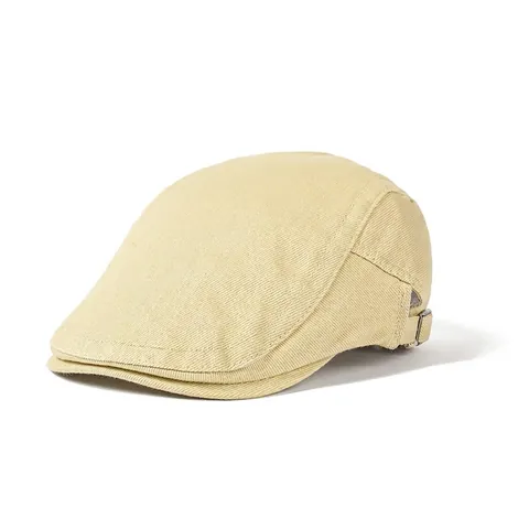 Gorra Plana Vintage Unisex de Algodón Ajustable Boina Newsboy Hat Color Sólido Estilo Británico Ivy Cap Para Hombres Mujeres Casual