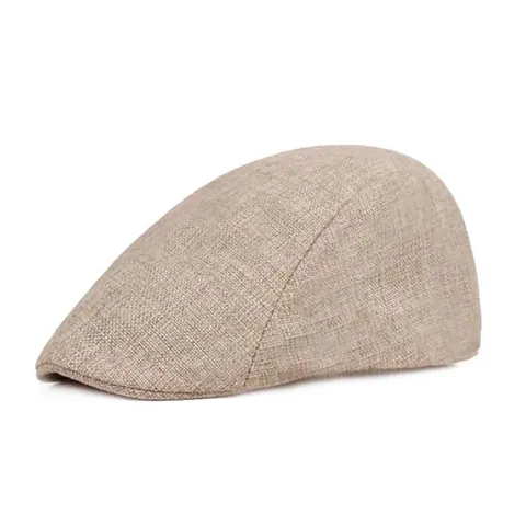 Men Women Vintage Flat Cap Breathable Polyester Cotton Ivy Hat Casual Summer Sun Shade Newsboy Cap Solid Color Outdoor Classic Beret