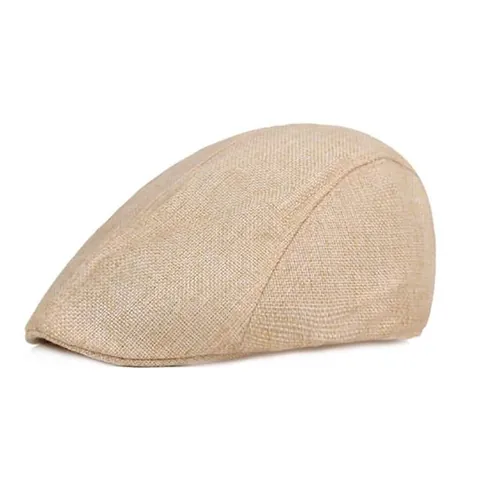 Men Women Vintage Flat Cap Breathable Polyester Cotton Ivy Hat Casual Summer Sun Shade Newsboy Cap Solid Color Outdoor Classic Beret