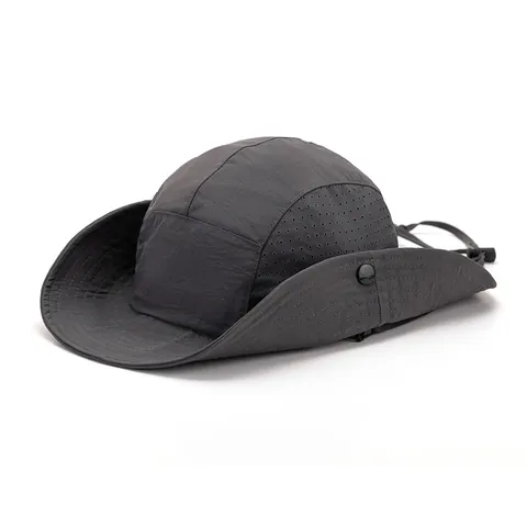 Outdoor Sun Protection Bucket Hat Wide Brim Quick Dry Polyamide Fishing Camping Hat With Windproof Cord Reflective For Men Women