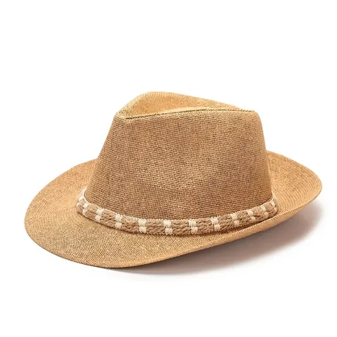 Herren Sommer Atmungsaktive Papier Strohhut Fedora Große Krempe Sonnenschutz Panama Stil Hut Mit Webband Für Outdoor Reisen