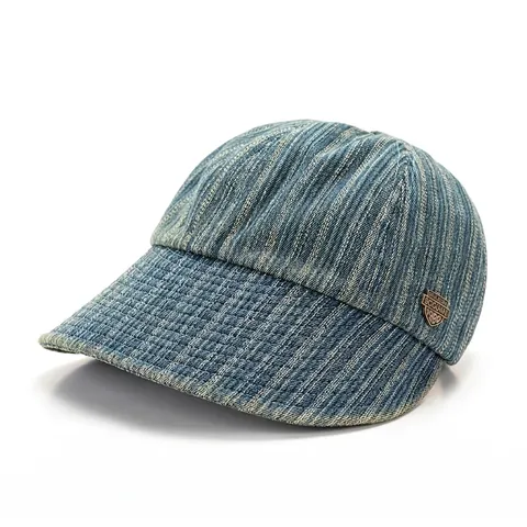 Sombrero De Pescador Vintage De Algodón Denim Lavado Para Mujer Estilo Japonés A Rayas Color Sólido Gorra Retro De Sol