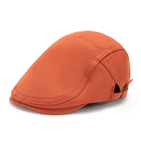 Vintage Katoenmix Platte Pet Verstelbare Newsboy Hat Voor Mannen Vrouwen Effen Kleur Duckbill Cap Casual Schilderspet Zonwering