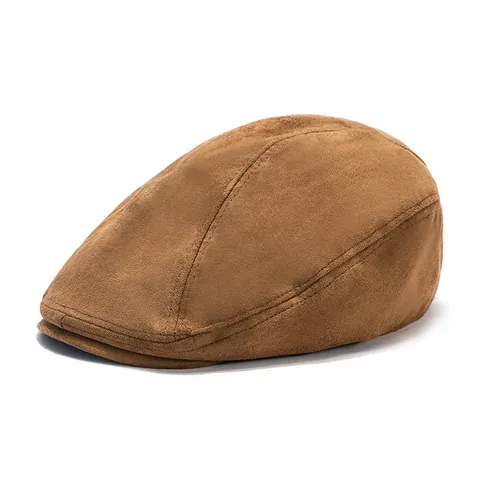 Vintage Suède Platte Pet Britse Stijl Newsboy Hoed Voor Heren Dames Warme Winter Ivy Cap Effen Kleur Verstelbaar