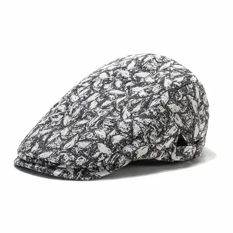 Vintage Jacquard Floral Flat Cap For Men Women Autumn Winter Warm Adjustable Ivy Newsboy Hat Retro Artistic Casual Headwear