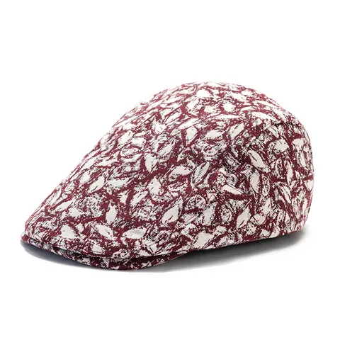 Vintage Abstraktes Blumenmuster Schiebermütze Atmungsaktive Baumwollmischung Baskenmütze Retro Newsboy Cap Für Herren Damen Lässiger Malermütze