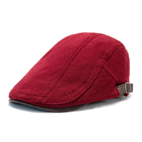 Vintage Men Flat Cap Corduroy Ivy Hat Adjustable Outdoor Retro Driver Cap Breathable Newsboy Painter Cap For Casual Travel