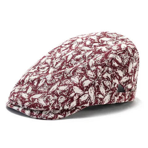 Vintage Jacquard Floral Flat Cap For Men Women Autumn Winter Warm Adjustable Ivy Newsboy Hat Retro Artistic Casual Headwear