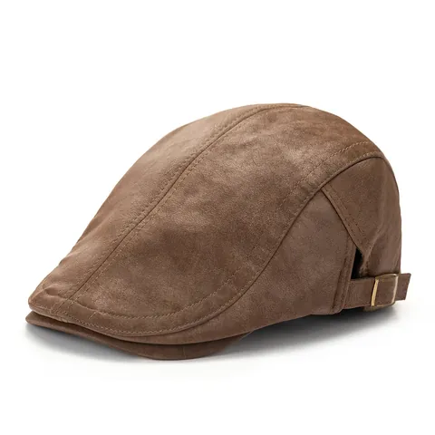 Gorra Plana Unisex Vintage de Gamuza Estilo Británico Boina Ajustable Cálida Otoño Invierno Gorra para Uso Diario Casual al Aire Libre