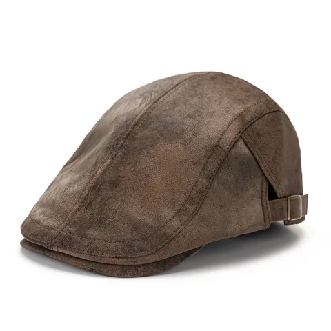 Gorra Plana Unisex Vintage de Gamuza Estilo Británico Boina Ajustable Cálida Otoño Invierno Gorra para Uso Diario Casual al Aire Libre