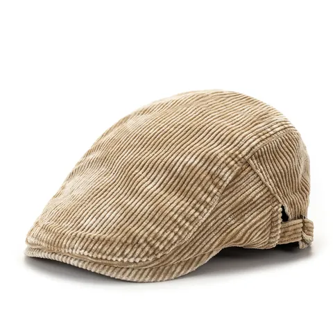 Vintage Corduroy Newsboy Cap For Men Women Adjustable Ivy Flat Cap Retro Distressed Washed Newsboy Hat Spring Autumn Outdoor