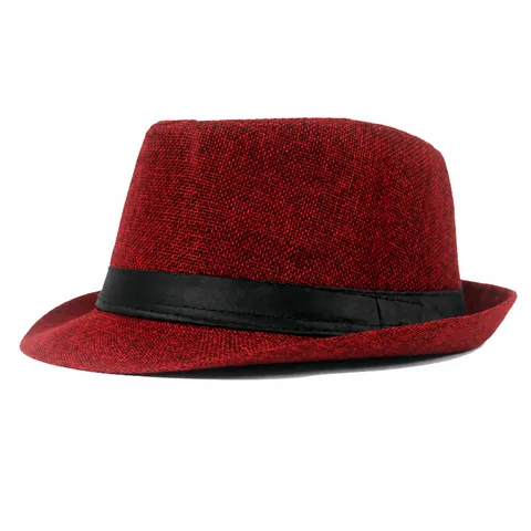 Unisex Κλασικό Καπέλο Fedora Ήλιου Όψη Λινού Αναπνεύσιμο Υφαντό Βρετανικό Στυλ Trilby για Άνδρες Γυναίκες Διακοπές στην Παραλία