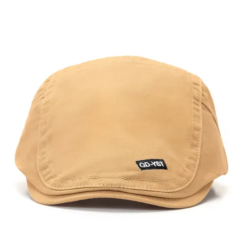 Berretto a Becco d'Anatra in Cotone Vintage da Uomo Logo Coniglio Ricamato Berretto Piatto Regolabile Cappello da Sole All'aperto Casual Newsboy