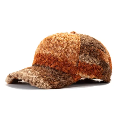 Berretto da Baseball a Quadretti in Lana di Agnello Sintetica Caldo Cappello Invernale per Uomo Donna Regolabile in Velluto Morbido