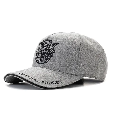 Gorra de Béisbol de Lana de Invierno para Hombre Gruesa Cálida Militar Special Forces Bordado Ajustable Moda Exterior