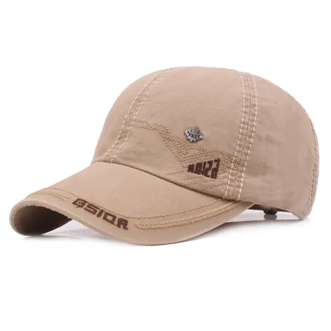 Vintage Washed Cotton Baseball Cap Unisex Letter Embroidery Metal Maple Leaf Sunshade Outdoor Casual Adjustable Duck Tongue Hat