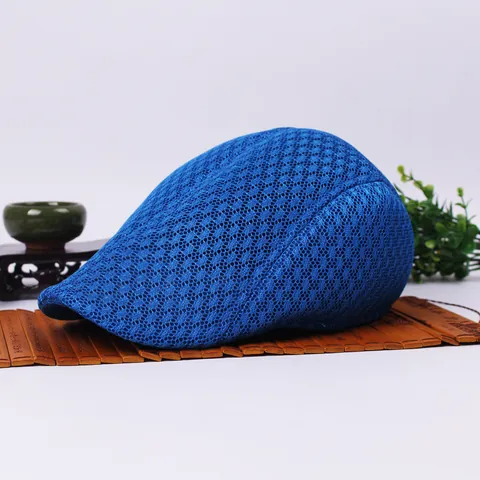 Summer Breathable Mesh Beret For Men Women Cotton Polyester Blend Sunscreen Flat Cap Vintage Adjustable Ivy Hat Travel Outdoor Casual Daily Wear